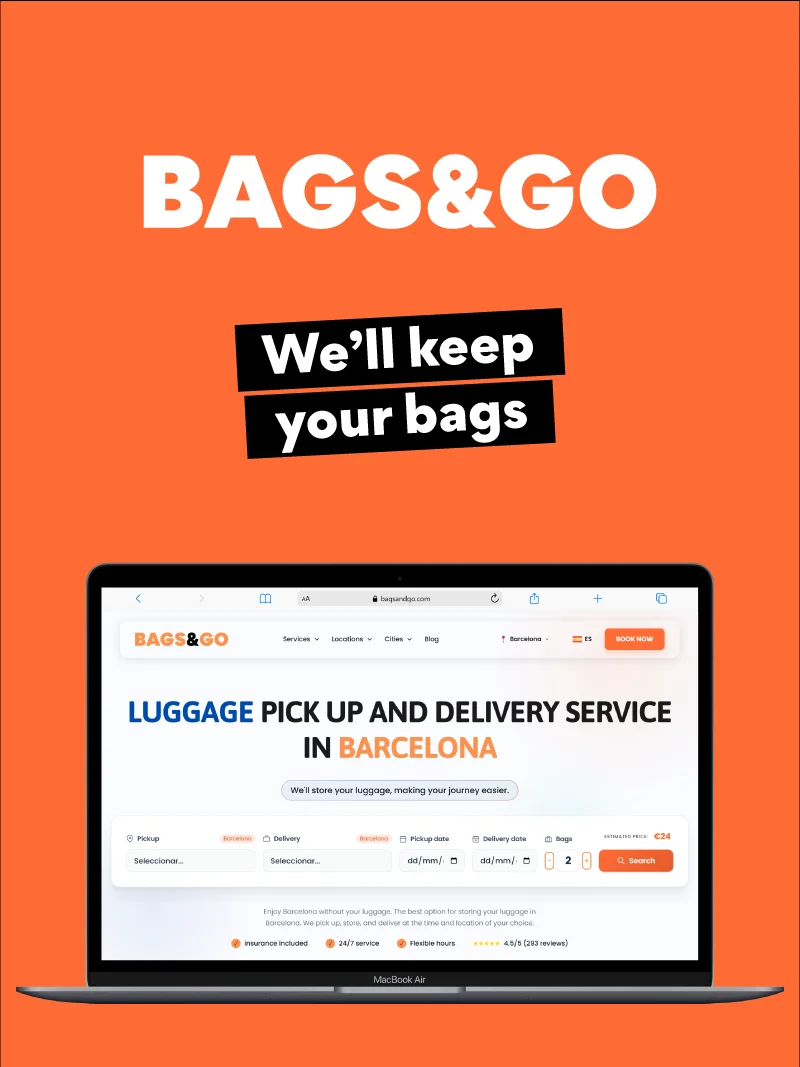 Captura del proyecto Bags&Go - Transformación digital de punta a punta: plugin de reservas a medida, rediseño w