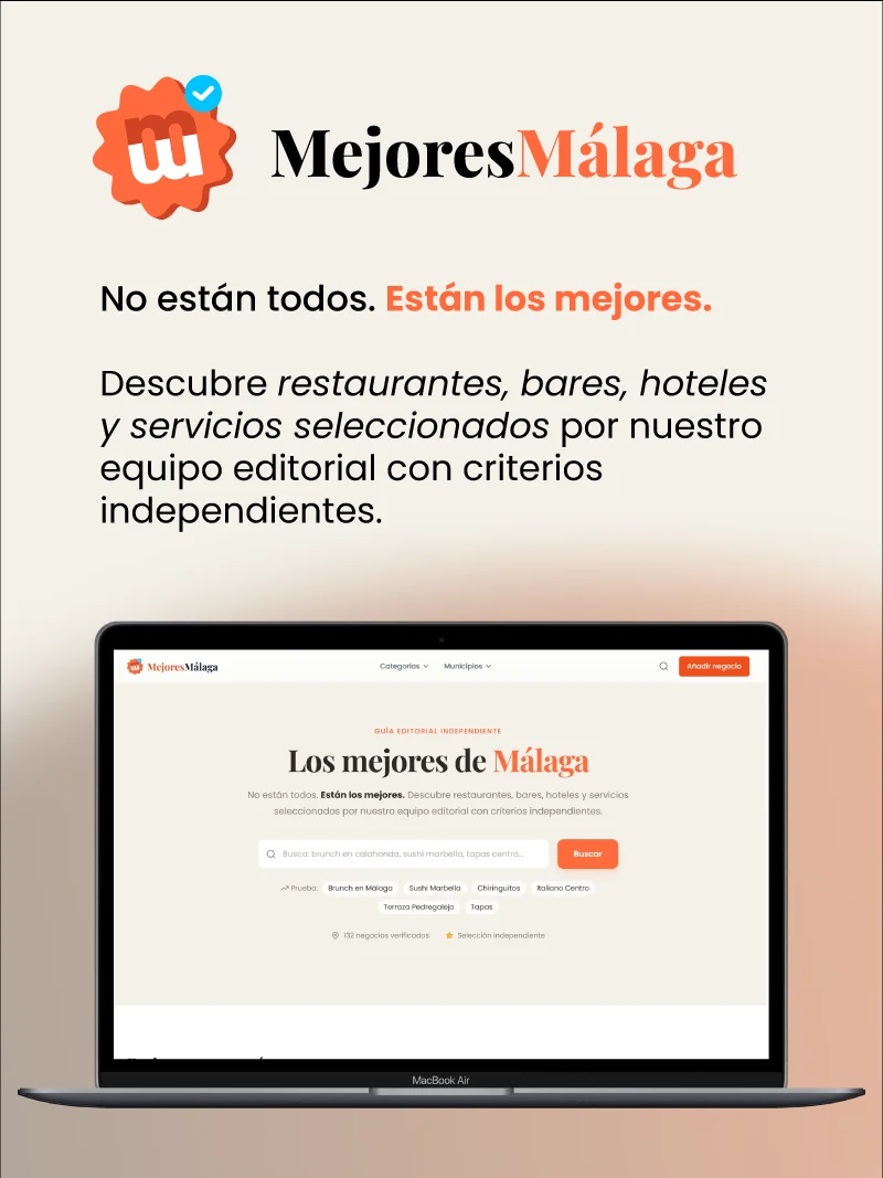Captura del proyecto Mejores Málaga - Directorio editorial independiente de los mejores negocios de Málaga. 130+ estab